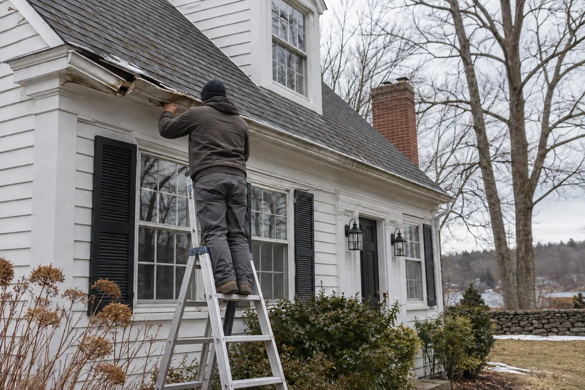 Gutter damage assessment on a Hartford area home