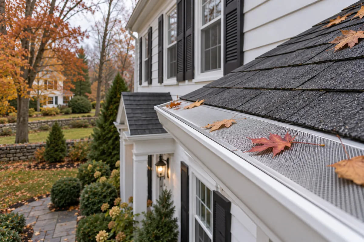 Gutter guard system installed on a Hartford, Connecticut home